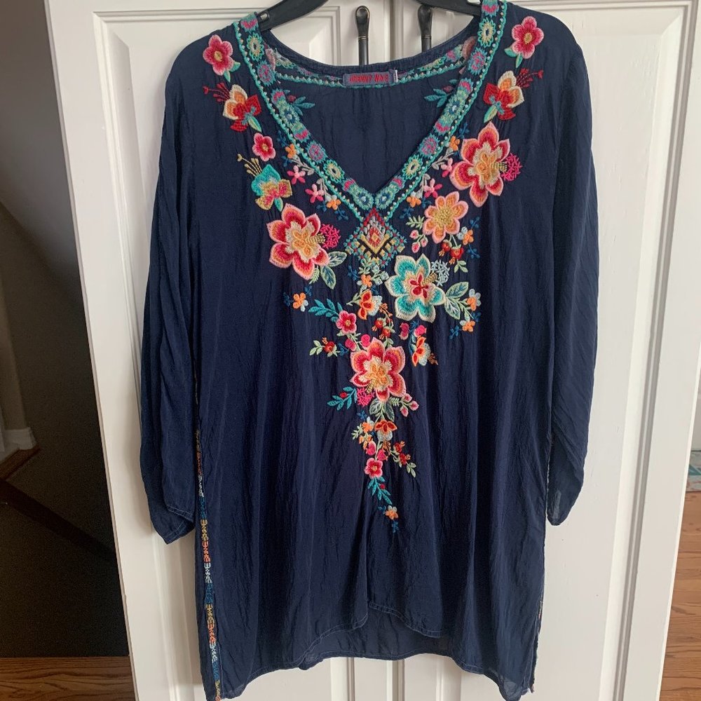 JOHNNY WAS XL TUNIC/BLOUSE